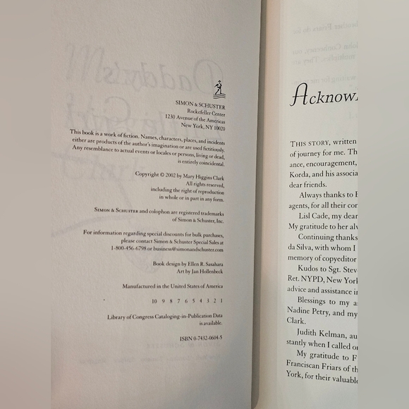 Daddy's Little Girl by Mary Higgins Clark Hardcover 2002 Simon & Schuster - Picture 7 of 7